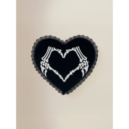 Halloween Skeleton Hands Heart-Shaped Cushion