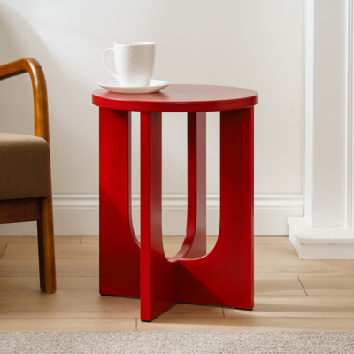 Scottish Everlasting Red Round Side Table