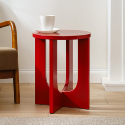 Scottish Everlasting Red Round Side Table