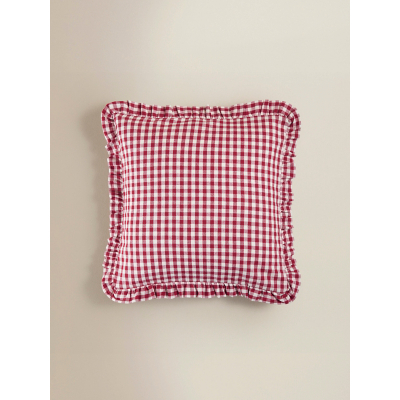 Gingham Frill Cushion