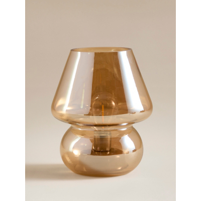 Amber Mushroom Iridescent Table Lamp