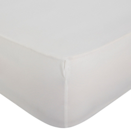 White Deep Brushed Cotton Plain Fitted Sheet