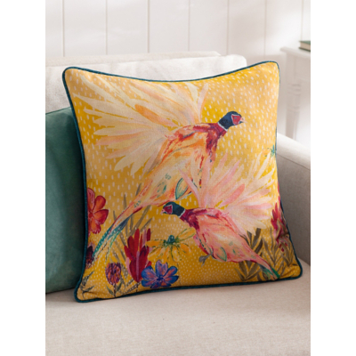Wylder Country Wilds Pheasants Bloom Printed Cushion