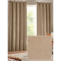 Yard Natural Heavy Chenille Velvet Eyelet Curtains