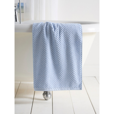 Dreams & Drapes Blue Popcorn Check 100% Cotton Towel Range