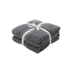 Catherine Lansfield Charcoal Antibacterial Bath Sheet - Set of 2