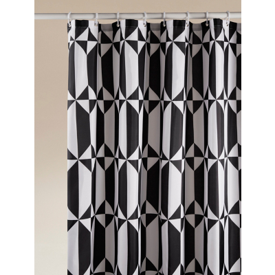 Black & White Diamond Geometric Shower Curtain