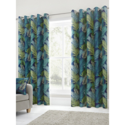 Fusion Tropical Palm Print Eyelet Curtains