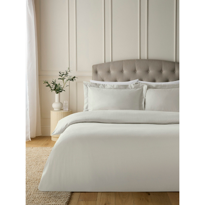 Champagne Luxury 100% Cotton 300 Thread Count Sateen Stripe Duvet Set