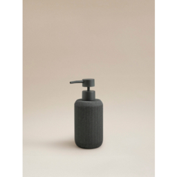Charcoal Grey Sandstone Ribbed Soap Dispenser