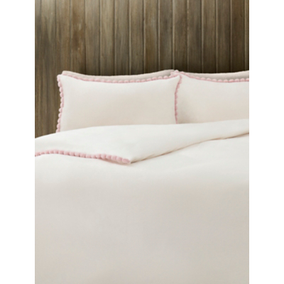 Bobble Faux Fur Trim Snug Flannel Fleece Duvet Set