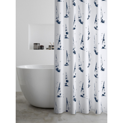 Catherine Lansfield Salcombe Boats Shower Curtain