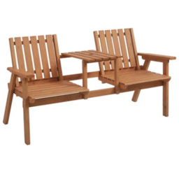 Outsunny Light Wood Wooden Garden Loveseat