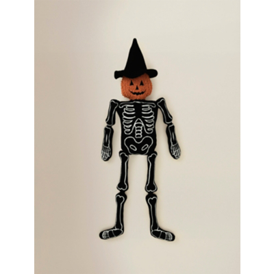 Halloween Pumpkin Head Skeleton-Shape Borg Cushion