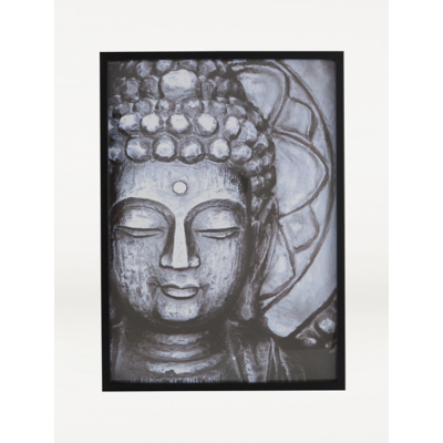 Monochrome Buddha Framed A3 Print