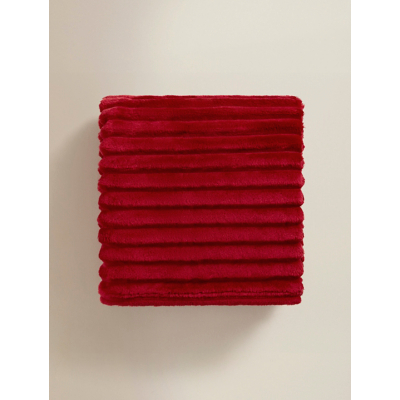 Red Ribbed Super Soft Throw - 150cm x 120cm