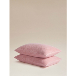 Pastel Pink Plain Teddy Pillowcase Pair