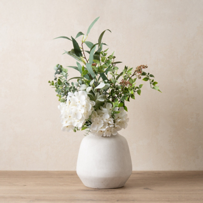 Scottish Everlastings 60cm Artificial Hydrangea and Eucalyptus Bouquet