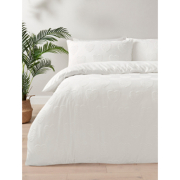 White Heart Tufted Microfiber Duvet Set
