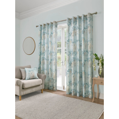 D & D Duck Egg Wisteria Eyelet Curtains
