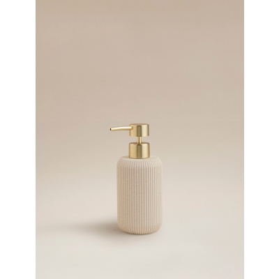 Natural Sandstone Ribbed Soap Dispenser