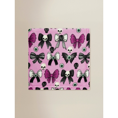 Halloween Pink Skeleton Bows Super-Soft Throw - 120 x 150 cm