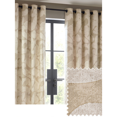 Hoem Beige Brinn Abstract Eyelet Curtain