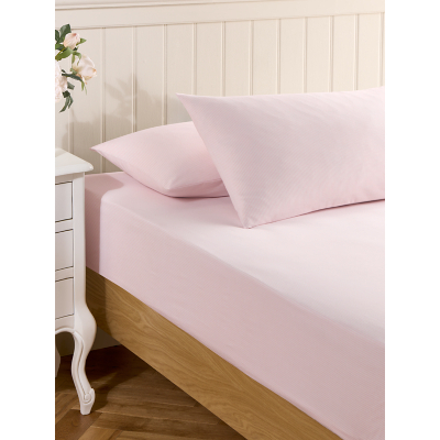 Stacey Solomon Pink Striped 100% Cotton Fitted Sheet