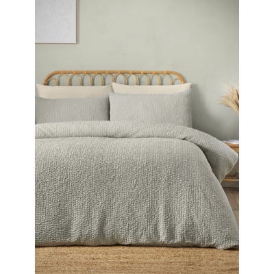 Catherine Lansfield Green Crinkle Duvet Cover Set