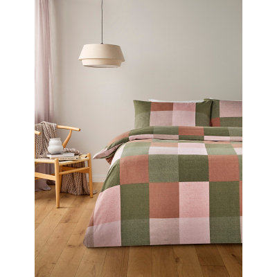 Orange Buffalo Check Soft & Cosy Duvet Set