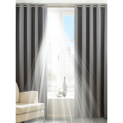 Riva Home Grey Thermal Blackout Eyelet Curtain