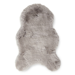 Think Rugs Silver Teddy Luxury Super Soft Pelt Shape Rug