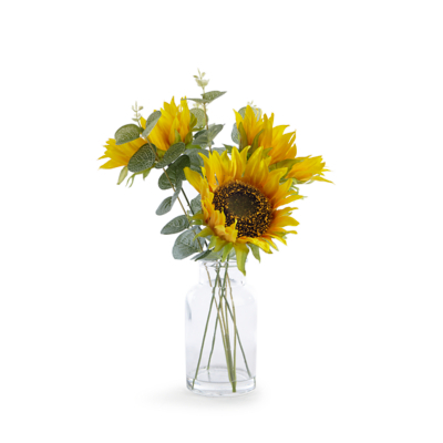 Sunflower Arrangement In Glass Vase