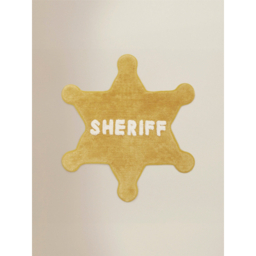 Yellow Sheriff Star Badge Cotton Bath Mat