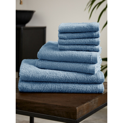 Catherine Lansfield Blue Quick Dry Towel Bale - Set of 8