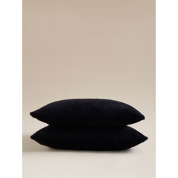 Black Plain Teddy Pillowcase Pair