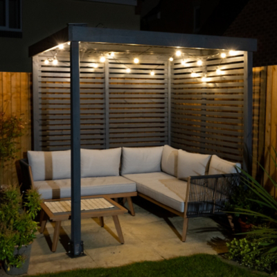 Forest Garden Modular Pergola with 2 Side Panel Packs
