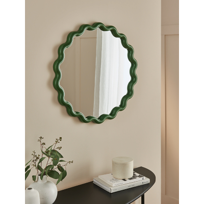 Dark Green Wiggle Mirror