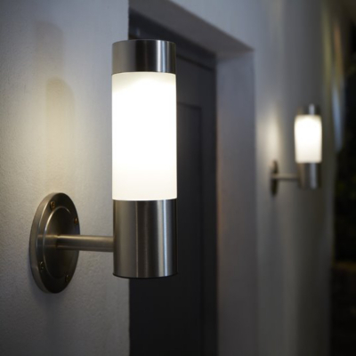 Stainless Steel Solar Wall Lights - Set of 2