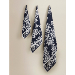 Dark Blue Blossom Cotton Towel Range