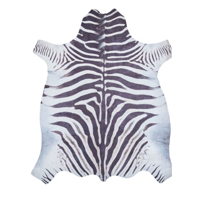 Think Rugs Black & White Faux Zebra Print Rug
