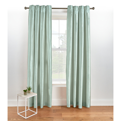 Duck Egg Faux Silk Eyelet Curtains
