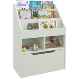 HOMCOM Green Kids Bookcase & Toy Drawer