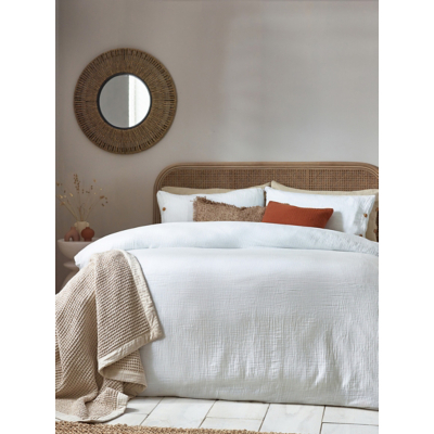Yard White Lark Muslin Cotton Duvet Cover Set