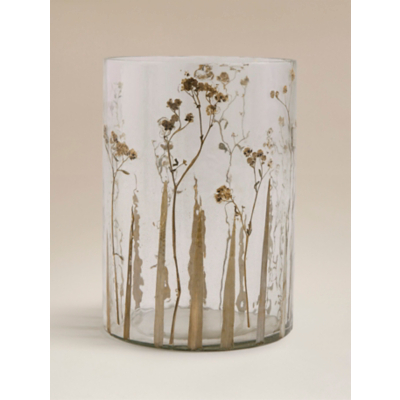 Clear Glass With Flower Hurricane