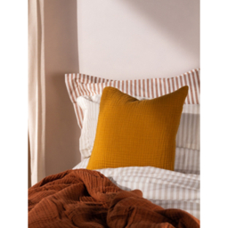 Yard Ochre Lark Muslin Crinkle Cotton Cushion
