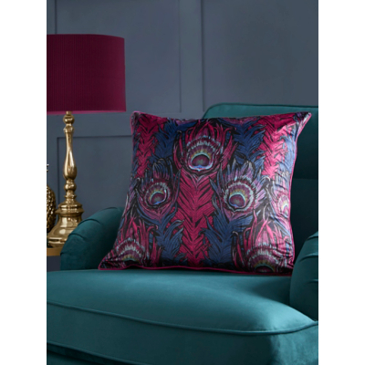Laurence Llewelyn-Bowen Plum Dandy Peacock Cushion