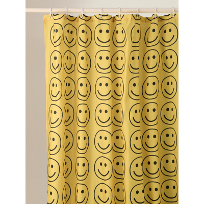 Yellow Lucky Charm Smiles Shower Curtain