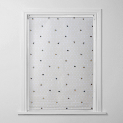 A-International Natural Blackout Bee Pattern Roller Blind