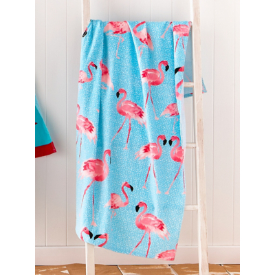 Catherine Lansfield Flamingo Cotton Beach Towel